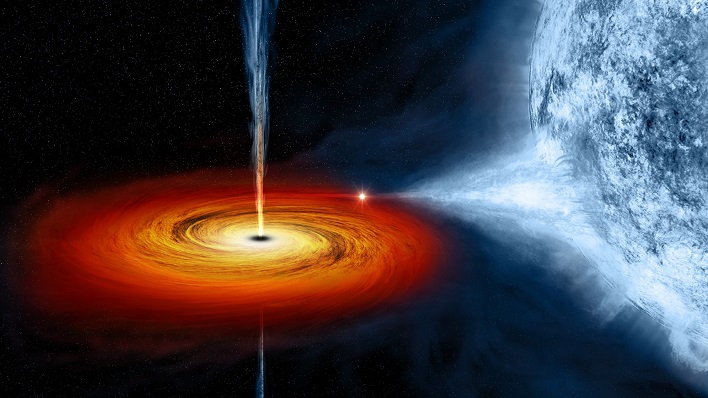 hero supermassive black hole feeding on star