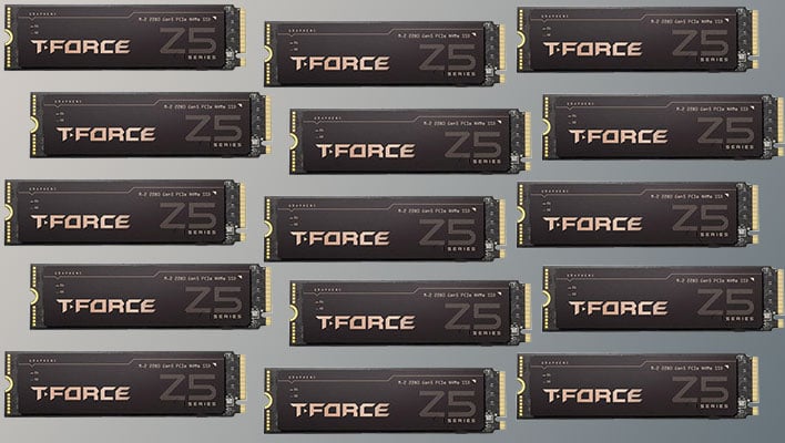 TeamGroup T-Force Z54a series SSDs on a gradient background.
