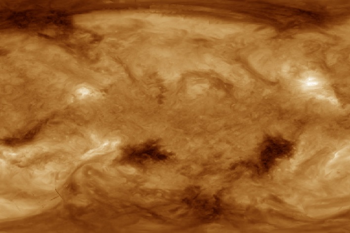 flattened map of suns surface