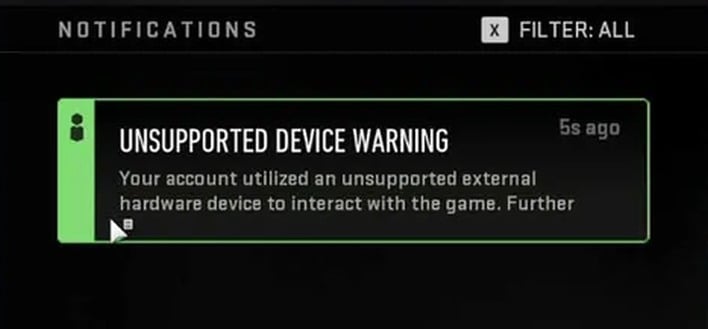 unsupported device warning
