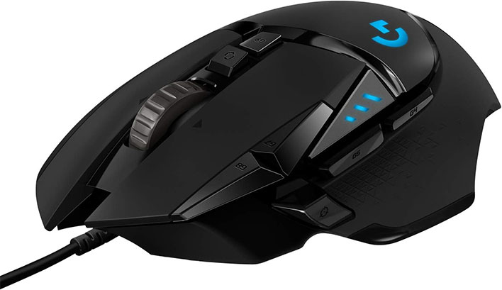 Logitech G502 Hero gaming mouse.