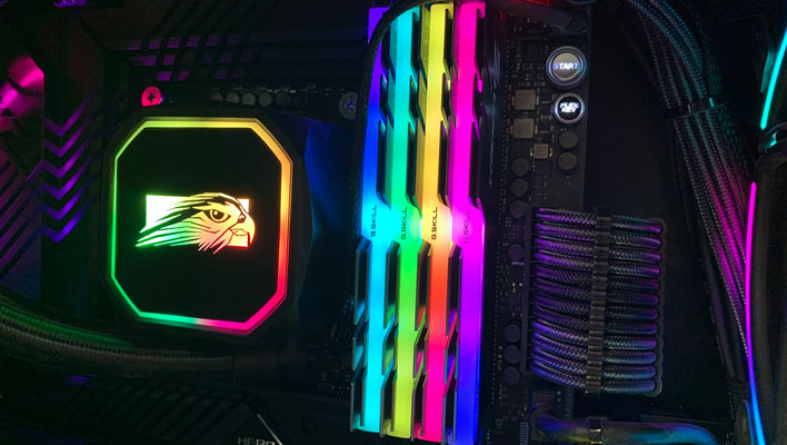 G.Skill RAM with RGB lighting installed in a Falcon Northwest PC.