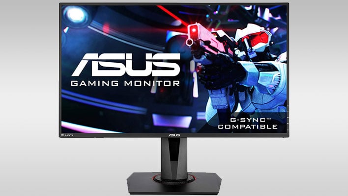 ASUS VG278Q monitor on a gray and gradient background.
