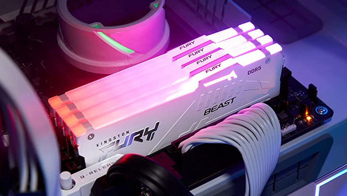 Kingston Fury Beast DDR5 memory installed in a PC.