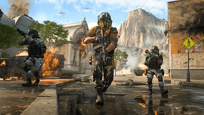 Call of Duty: Modern Warfare II image of three soliders on a street.