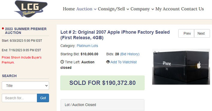 A factory-sealed iPhone 1 from 2007 just sold at auction for $39,339.60 -  Boing Boing