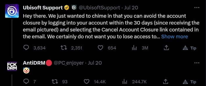 ubisoft reply to antidrm twitter