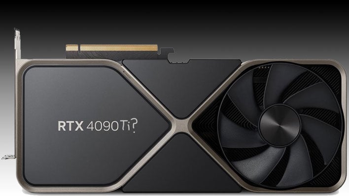 GeForce RTX 4090 with "Ti?" editied onto the shroud, on a black gradient background.