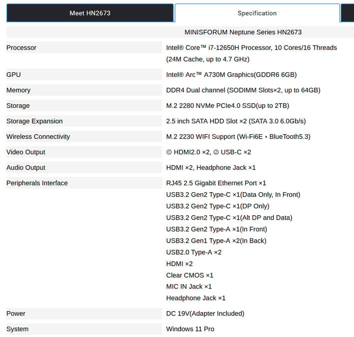 Minisforum Latest Mini PC Flexes A Discrete Arc A730 6GB GPU And A