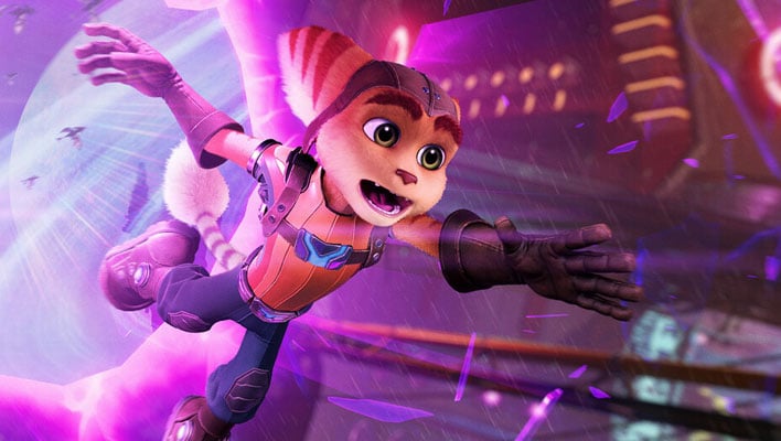 Screenshot of Ratchet from Ratchet and Clank: Rift Apart.