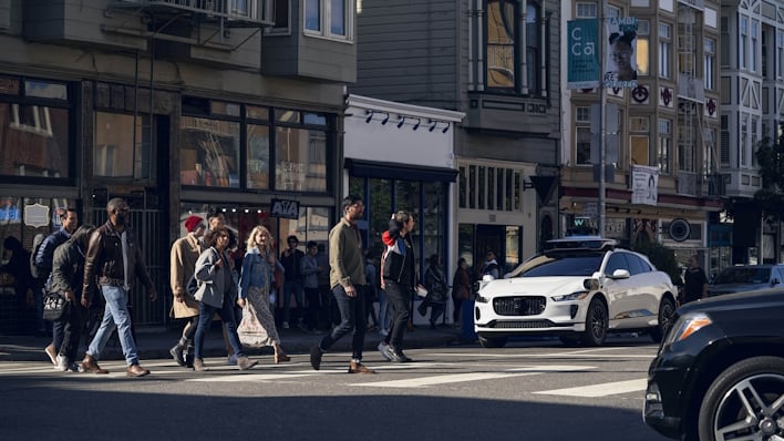 protesters immobilizing autonomous vehicles in streets of san francisco