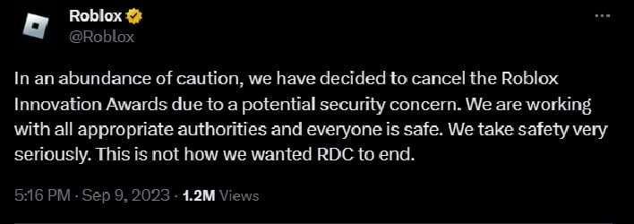 Dev arrested at RDC is now banned from Roblox 