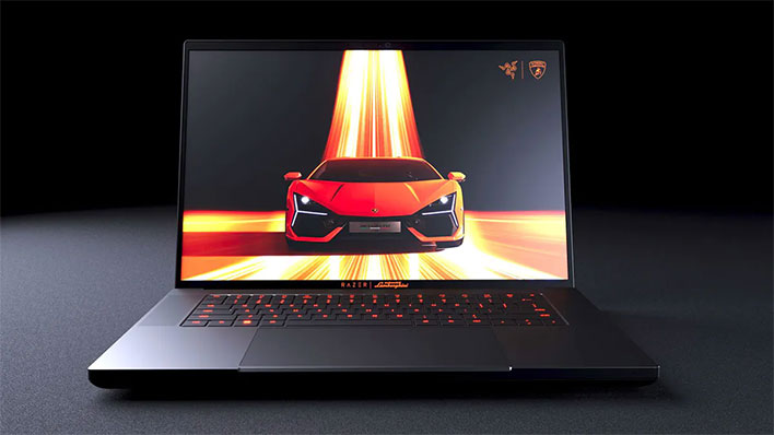 Front shot of the Razer Blade 16 x Automobili Lamborghini Edition