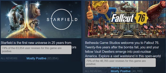 Starfield  Nota na Steam fica abaixo de Fallout 76