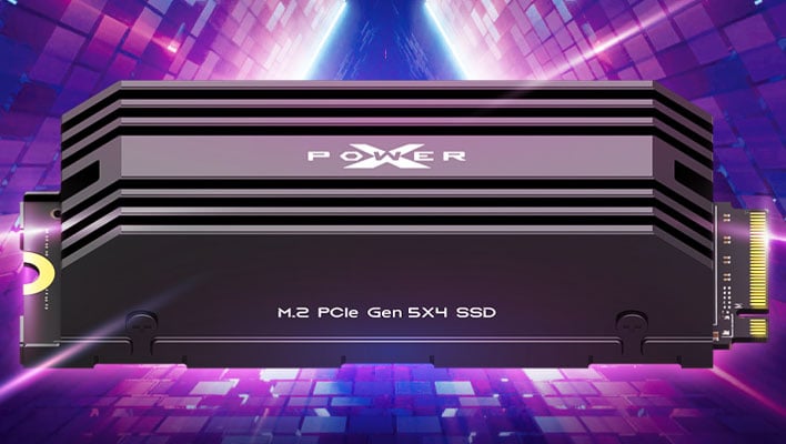 Silicon Power XPower SX80 SSD on a blue background.