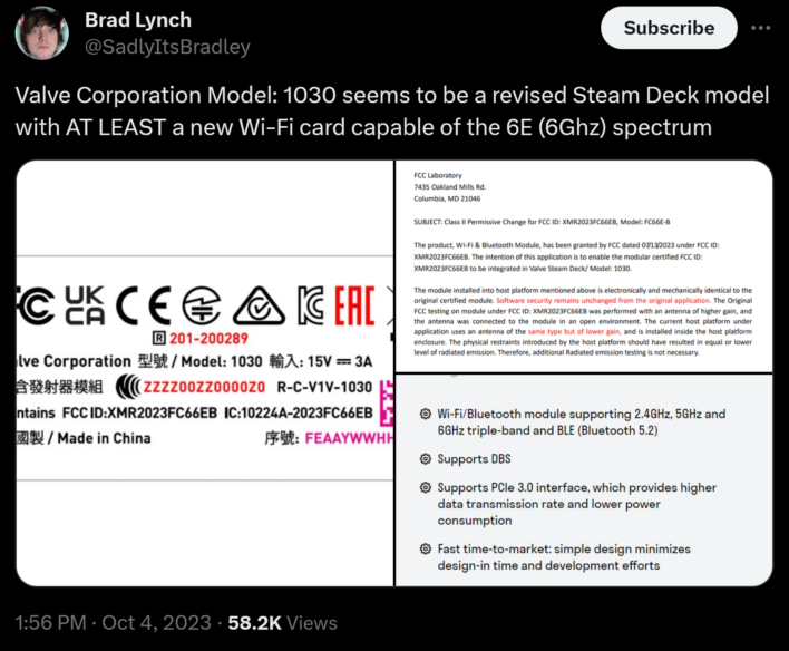 X valve steam deck revision fcc filing and security concerns