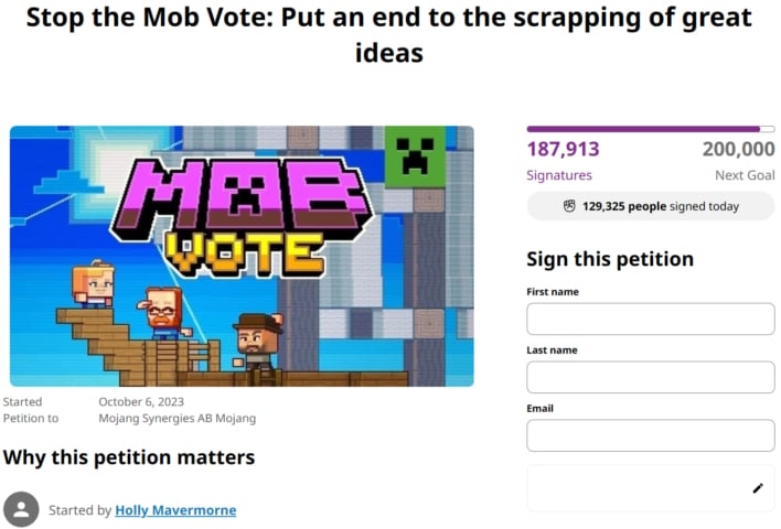 Minecraft Community Petitions Mojang to Abandon Mob Vote in Favor