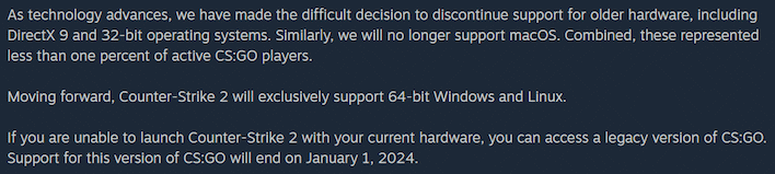 Valve release CS2 for as many eligible players as possible