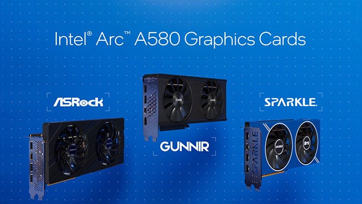Intel Arc A580 Graphics Cards ASRock Gunnir Sparkle top