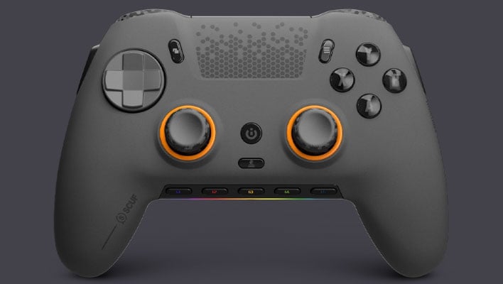 SCUF Envision controller on a gray background.