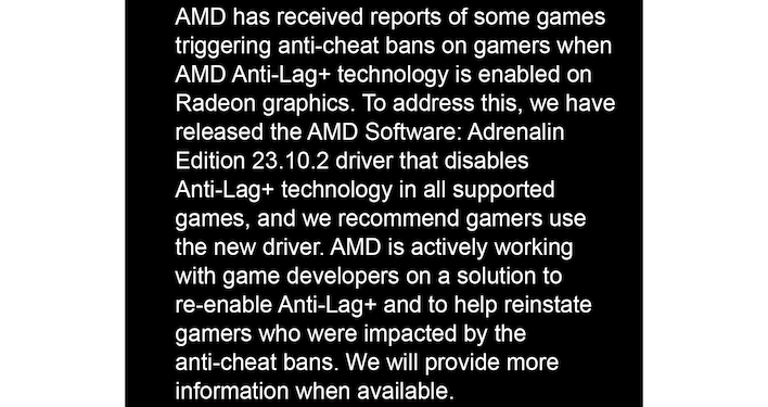 AMD Might Have Overlooked A Major Flaw Within Its Anti-Lag+ Feature & It Is  Getting Gamers Banned In eSports Titles