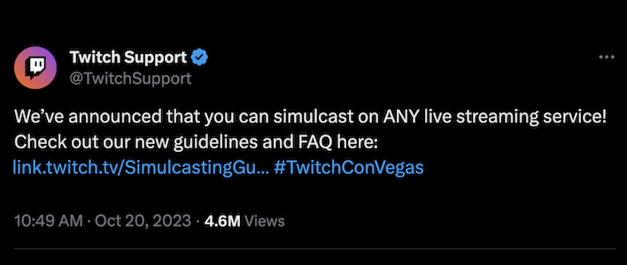 Twitch Streamers Can Now Simulcast on Other Platforms