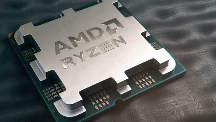 Closeup render of an AMD Ryzen 7000 series CPU