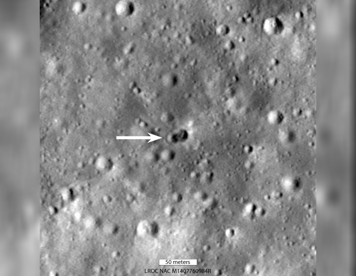 double crater moon image nasa