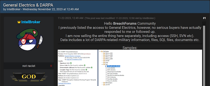 second post general electric darpa potentially suffers cybersecurity breach