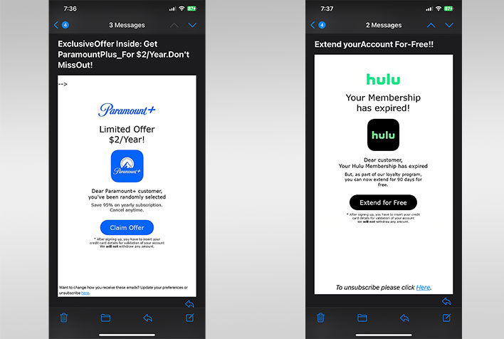 Email scams on a gray gradient background.