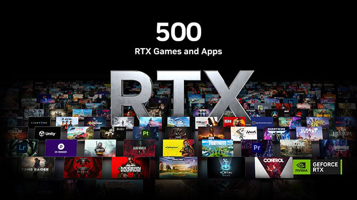 NVIDIA banner for 500 RTX games and apps.