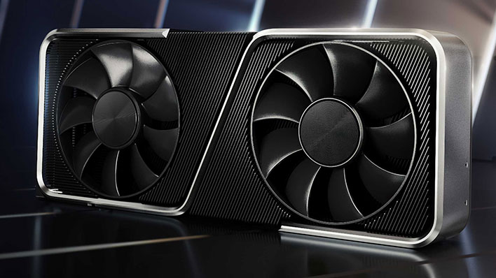 Render of a GeForce RTX 30 series graphics card.