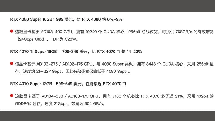 NVIDIA's GeForce RTX 4080, 4070 Ti And 4070 Super GPUs Launch