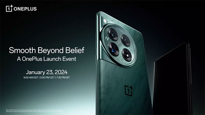 OnePlus 12 global launch banner revealing the date.