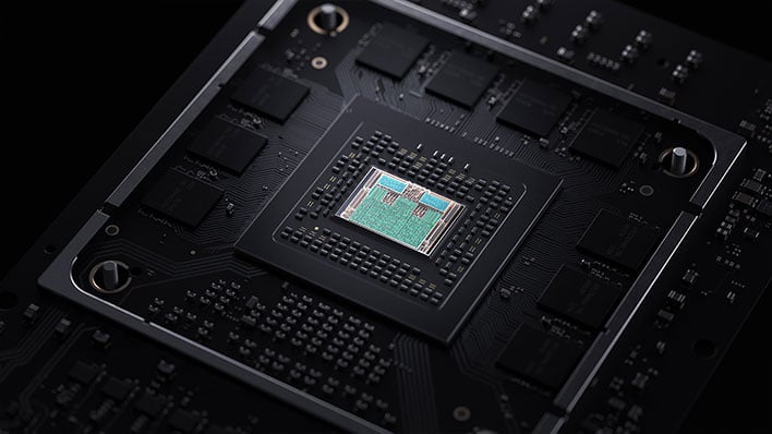 Render of the SoC inside the Xbox Series X console.