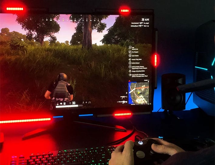 Gamer playing with Audio Radar tech.