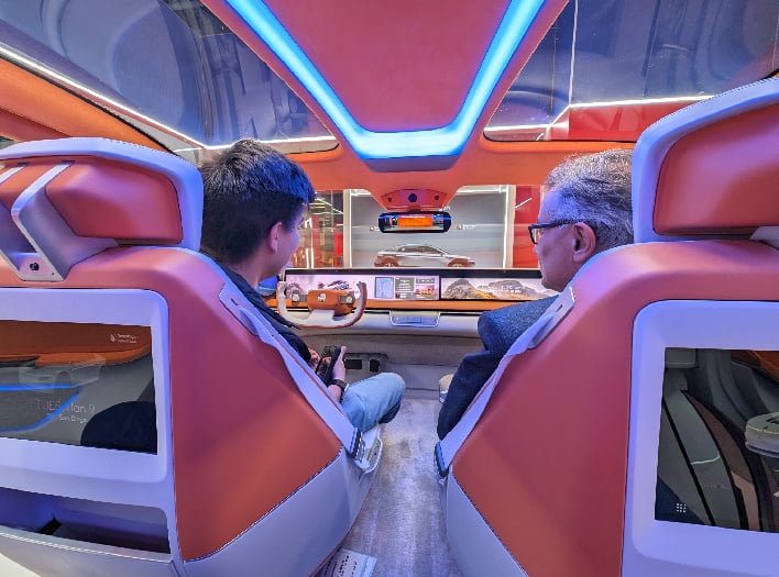snapdragon concept car backseat view with occupants