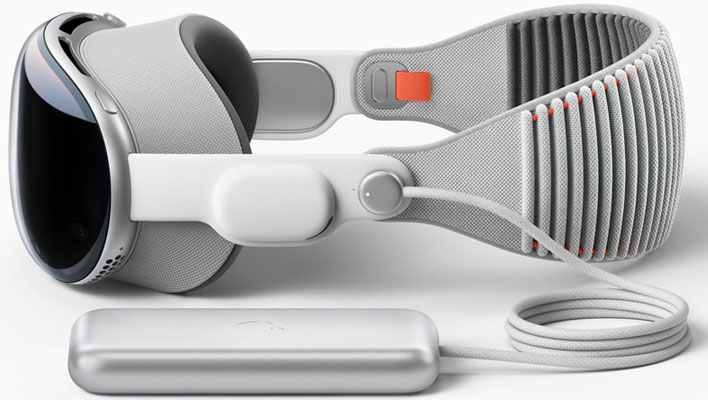 Side view of Apple's Vision Pro headset.