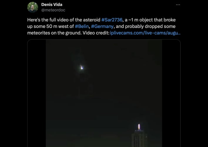 tweet asteroid berlin