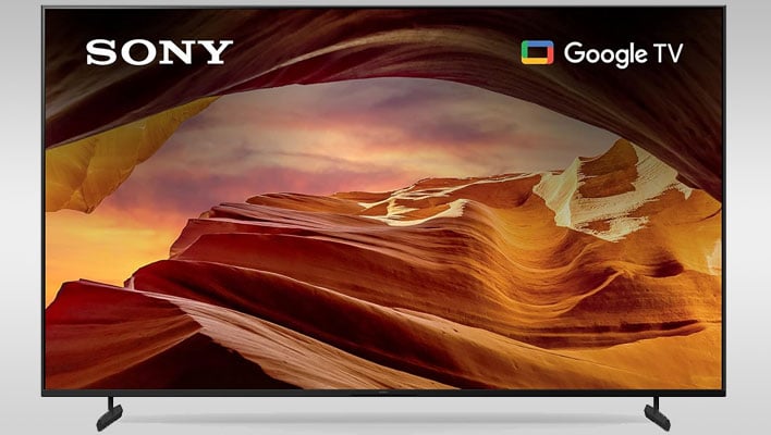 Sony's X77L TV on a gray gradient background.