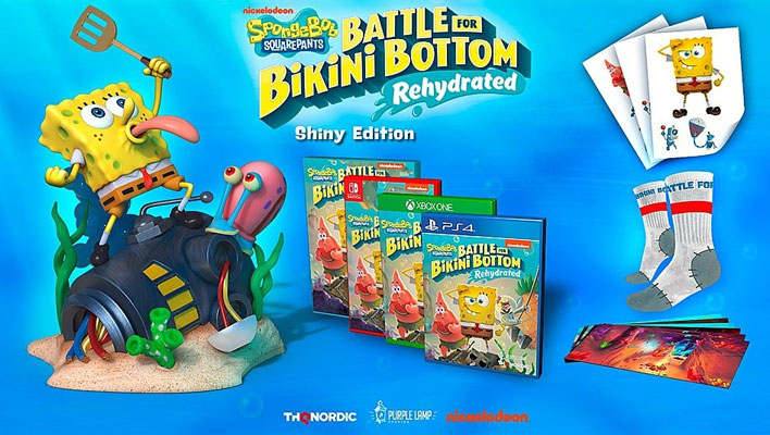 SpongeBob SquarePants: Battle for bikini Bottom - 번들 아이템이 포함된 Rehydrated Shiny Edition.