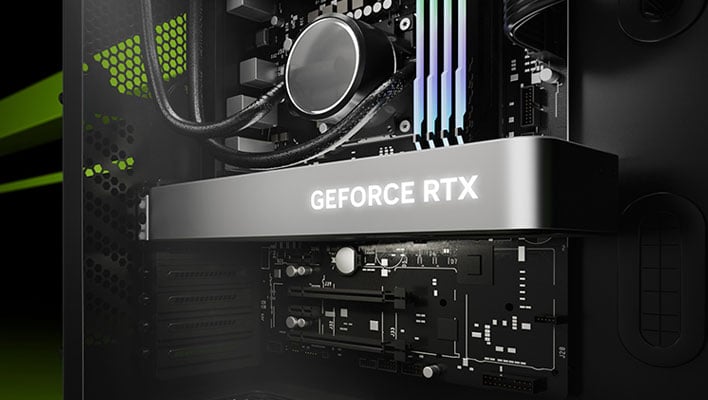 GeForce RTX graphics card installed in a gaming PC.