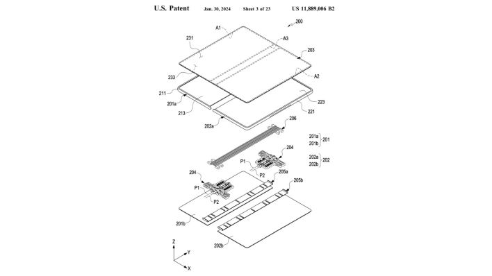 Samsung Galaxy Z Fold Hinge Patent