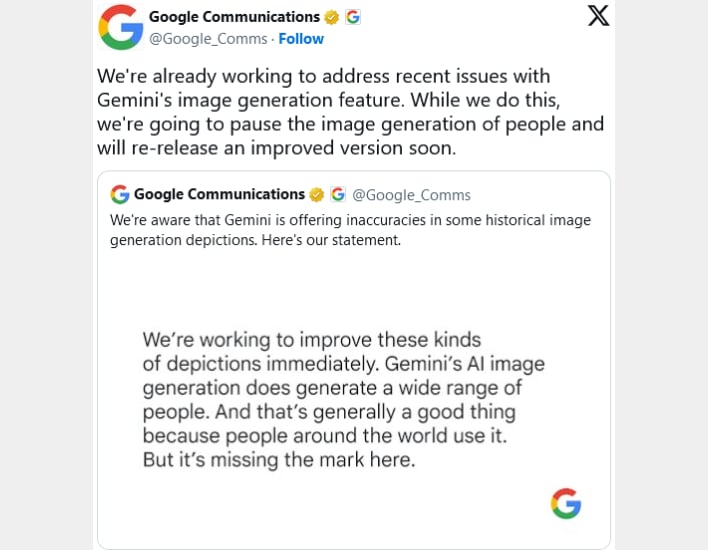 tweet Google Gemini