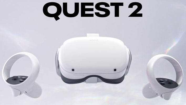 Meta Quest 2 with controllers.