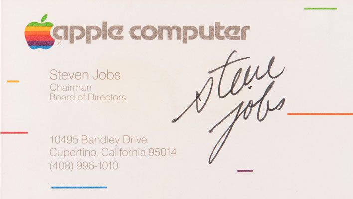 Retro 1983 Steve Jobs Signed Apple Business Card Fetches An Eye-Popping ...