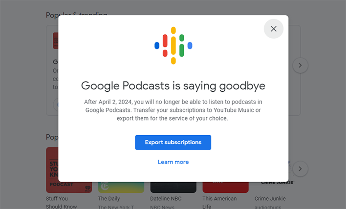 Baner Podcastów Google 2