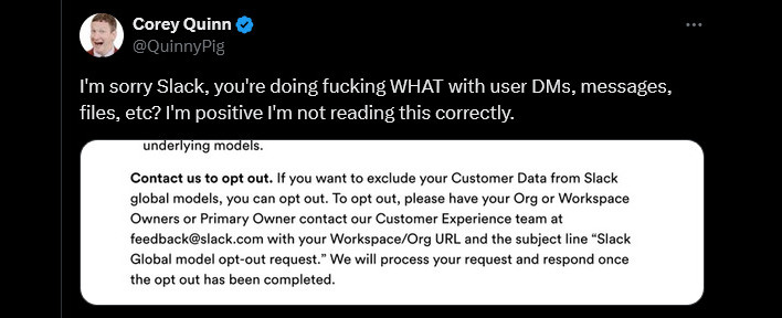 corey quinn tweet slack