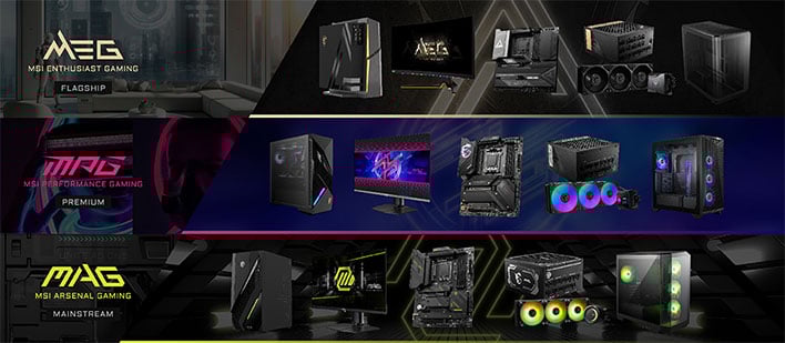 MSI banner highlighting its MEG, MPG, and MAG product designations.