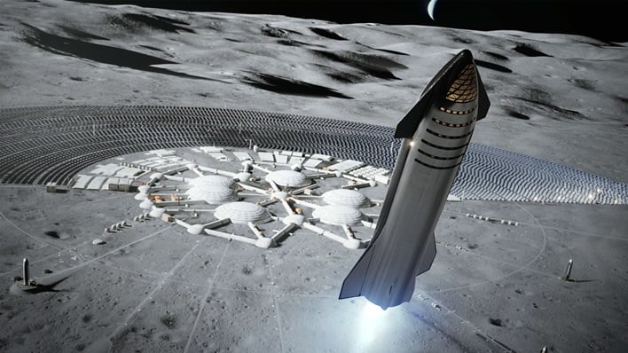 spacex starship moon landing concept